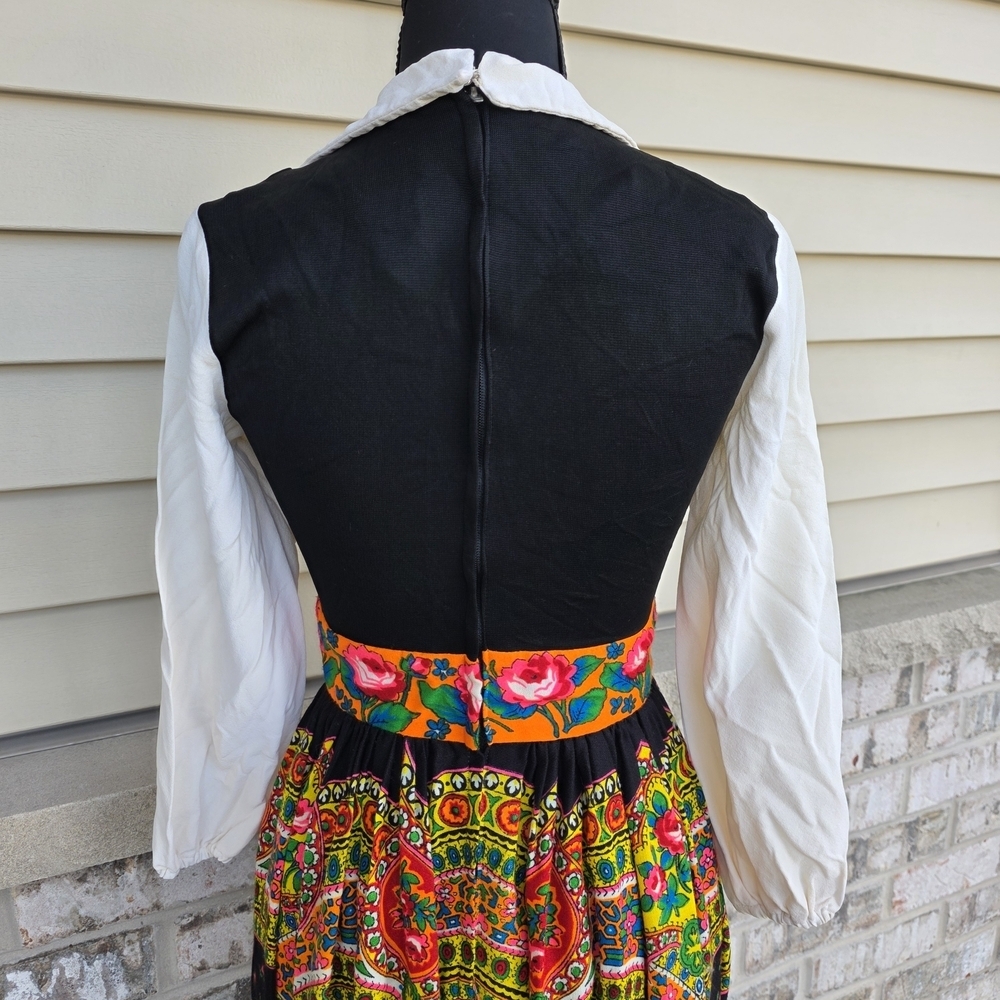 Vintage 70s Carlette Union Made Boho Floral Maxi Dress - Picture 4 of 13